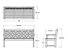 Martha Stewart by POLYWOOD® Chinoiserie 60” Garden Bench in Slate Grey