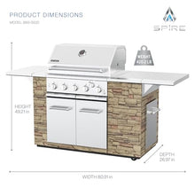 SPIRE 5 Burner Gas Grill Island Head, Stainless Steel 30" Built-In Grill