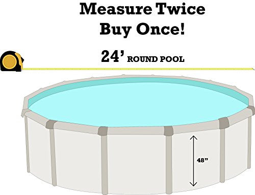 Smartline 24-Foot Round Manor Replacement Liner for Esther Williams/Johnny Weissmuller Pools Beaded Style 48-Inch Wall Height 25 Gauge Virgin Vinyl 48" H