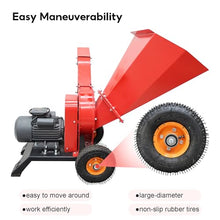 TECHTONGDA Hand-Pushed Electric Wood Chipper Shredder, Multifunctional Garden Branch Crusher for Straw Grass Fruit Tree Trimmings, 220V