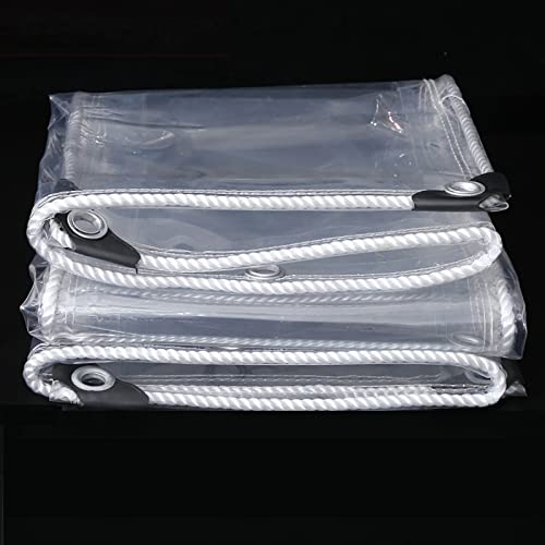 Clear Tarps with Metal Grommets, Heavy Duty Waterproof PVC Transparent,for Greenhouse Plant Cover,Tarpaulin Clear Vinyl, 0.3mm Clear Awning, for Covering Garden Plant Camping Supplies(Custom Size)