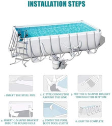 FFCJJDS Oversized Family Swimming Pool Outdoor Paddling One Color