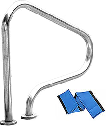 BSNANCA Pool Handrail Swimming Pool Hand Rail 304 Stainless Steel Pool Railing W/Full Set of Accessories Safety Handrail for Summer Pool