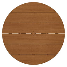 Modway Lane 39 Inch Teak Wood Outdoor Round Dining Table for 4 in Natural – Slatted Patio Table with Umbrella Hole and Pedestal Base for Patio, Balcony, Deck, Backyard, Terrace Or Sunroom
