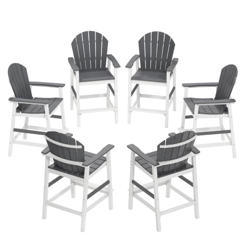 OTSUN Tall Adirondack Chairs Set of 6, Bar Height Outdoor Chairs