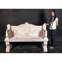 Design Toscano Neoclassical Swan Outdoor Garden Bench 5 Foot Ancient Ivory