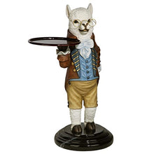 Design Toscano Alfred the Alpaca at Your Service Sculptural Butler Table, 33 inch, full color