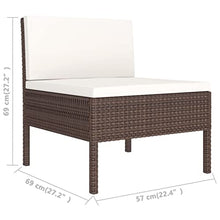 KPOUTRFG 9 Piece Modular Outdoor Seating Set Brown Garden Lounge Set with Flexible Arrangement for Patio