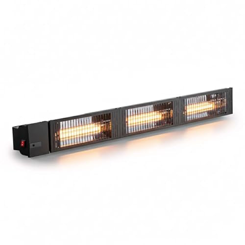 4,500 W Black Commercial Electric Infrared Heater (208-240 V) with Carbon-Fiber Heating Element – Hardwired Wall/Ceiling Mount for Industrial & Outdoor Use