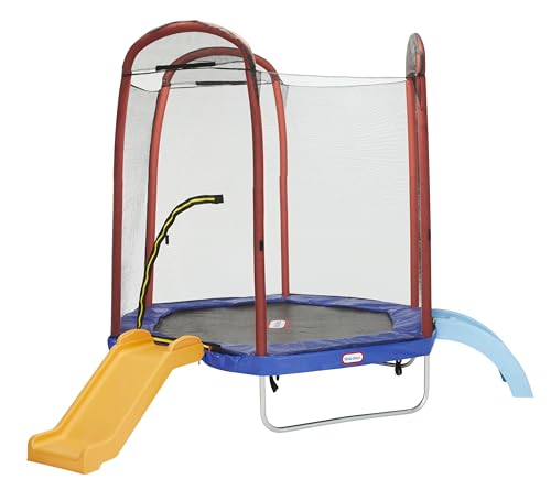 Little Tikes Climb 'n Slide 7ft Trampoline with Slide & Climbing Steps Multicolor
