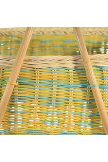 Handmade Woven Picnic Basket Organizer 18x14 inches Rattan Oval Decorative Storage - Multicolor
