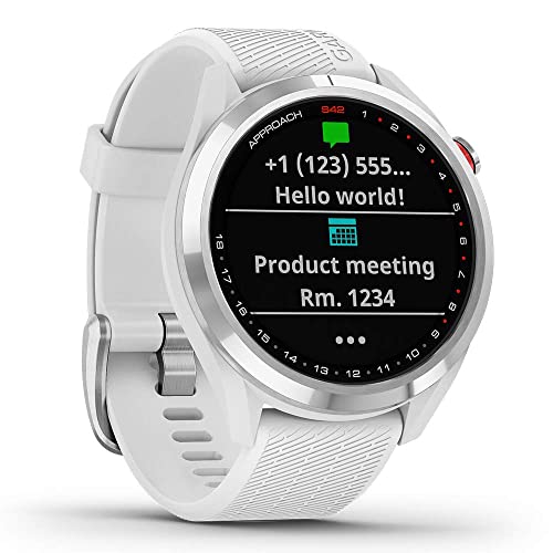 PlayBetter Garmin Approach S42 Golf GPS Watch Silver/White