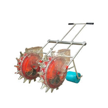DAJIAYIQI Hand Push Seeder, Double-Wheel Manual Planter, Garden Precision Seeding Machine Handheld Seed Spreader for Soy Peanut Corn Cotton
