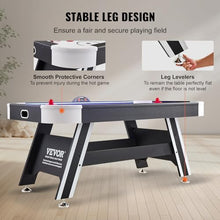 VEVOR Air Hockey Table 72" Indoor LED Sports Game Black and White