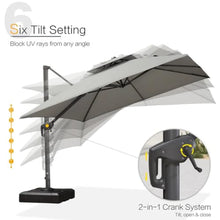 OROTLECT Eco-Friendly Advanced Fabric 144'' Square Umbrella Large Cantilever Umbrella With Base,Pebble Grey