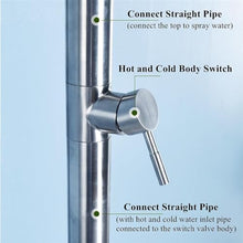 MKLFBY Outdoor Shower, Free-Standing Brushed Stainless Steel 304 Rainfall Outdoor Shower Column Outdoor Shower Fixture System for Poolside Backyard Beach (Big Nozzle)