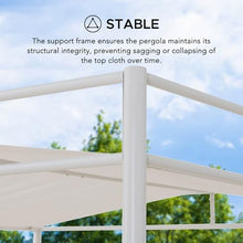 SUNJOY 10' x 10' Outdoor Pergola, Darkeford Metal Pergola with White Sling Fabric Sun Shade Canopy for Outdoor Patio, Garden,Yard, Deck, Entertaining