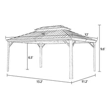 Patio Tree 12' x 16' Aluminum Frame Outdoor Gazebo Tent with Mosquito Net and Polyester Curtain