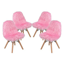 Flash Furniture Zula Kids Shaggy Dog Accent Chair Set, Light Pink