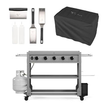 Tytus Anaheim 5-Burner Flat Top Propane or NG Griddle Grill, 60K Total BTUs