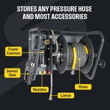 Active Hose Reel Wall Mount for Pressure Washers, for wall mount pressure washer, max 100ft Pressure Washer Hose (3/8” or 5/16” hose). Universal Compatibility Including Active Products