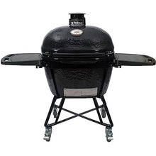 Primo Grills All-in-One Oval XL 400 Ceramic Kamado Grill with Cradle, Side Shelves, and Stainless Steel Grates - PGCXLC (2021), Black