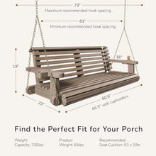 Porchgate Amish Heavy Duty 800 Lb Roll Comfort Treated Porch Swing W/Chains (5 Foot, Warm Walnut Stain)