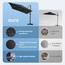 OROTLECT 10x13 Ft Rectangle Cantilever Umbrella without Weighted Base