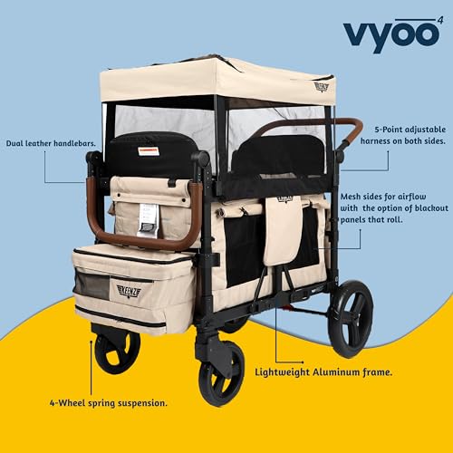 Keenz VYOO Stroller Wagon with Canopy Mocha