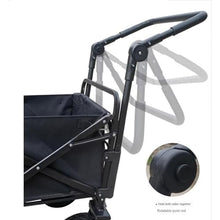 Large Capacity Picnic Wagon, Foldable Trolley for Camping, Adjustable Handle Heavy Duty Garden Cart w/ 4 Wheels