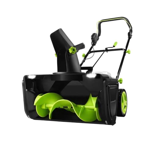 Electric Snow Blower, Cordless Snow Shovel, 20-Inch Width, Dual LED Lights 2Batteries