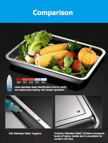Dishwasher Safe 304 Stainless Steel Sheet Tray, Metal Drip Pan for Kitchen BBQ Lab Pet Use, Cookie Baking Sheet Pan, Cooking Sheet Tray for Oven, Mirror Finish(35.5x27.5x6cm/14x10.8x2.4")