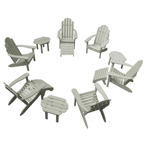 highwood Classic Adirondack Collection Westport Outdoor Fireside, 12 Pc Firepit Set, Eucalyptus