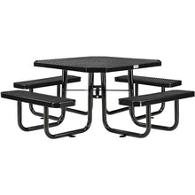 Global Industrial 46" Octagonal Picnic Table, Expanded Metal, Black