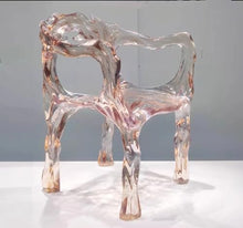 ESRADA Modern Light Luxury Transparent Chair Living Room Back Chair Dining Chair Stool D