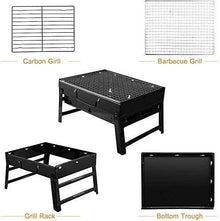 Barbecue Grill Charcoal Grill Barbecue Portable BBQ - Stainless Steel Folding Grill Tabletop Outdoor Smoker BBQ for Picnic Garden Terrace Camping Travel 15.35''x11.41''x2.95''