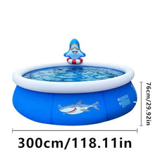 BMWJYLPM Inflatable Swimming Pool, Swimming Pool with Sprinkler System, Outdoor Circular Swimming Pool for Backyard and Garden(Blue,118.11inx29.92in)