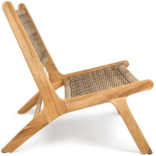 TeakCraft Teak Rattan Lounge Bench for 2 – Mid Century Modern Bench, Solid Teak Wood, Natural Rattan, Boho & Scandinavian Style Seating for Living Room, Bedroom, Patio – Easy Assembly, The Lyra