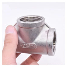 Monjule 1/8" 1/4" 3/8" 1/2" 3/4" 1" 2" 3" NPT Female Tee 3 Ways Splitter 201 304 316 Stainless Steel Pipe Fitting Connector Coupler(NPT SS304,3")