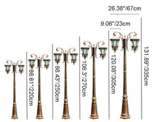 CUTPOIY High Pole Lamp with Striped Glass Shade Post Lighting Street Light for Patio, Garden, Walkway (131.89″)