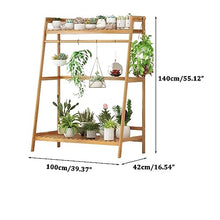 Plant Stand Indoor Bamboo Plant Trellis Floor Flower Pot Base Rack Potted Plant Display Shelf Round Flower Pot Ladder Frame For Corner Outdoor Garden Patio Display Modern Rustic Flower Stand