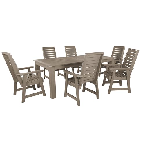 highwood Weatherly 7pc Rectangular Dining Height Set 84" x 42", Woodland Brown