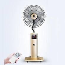 WNGJZZYC 17in/20in Misting Fans for Outside, 3 Levels of Wind Speed Adjustable 90° Swing, with Spray Function Fans That Blow Cold Air Pedestal, for Backyards(Gold,44.5cm/17.5in)