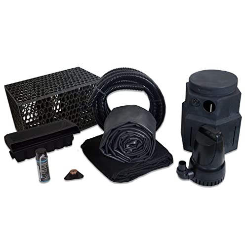 HALF OFF PONDS Pond Free Cascade Waterfall Kit with 4,100 GPH Pump and EPDM Liner Black