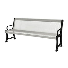 COATEDOUTDOORFURNITURE Bench, Grey, Expanded, 4Ft, with Back, Portable