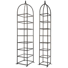 H Potter 8.5 Foot Iron Garden Obelisk Trellis | Heavy-Duty Ornamental Metal Landscape Hardscape for Climbing Plants | Large Handcrafted Vertical Yard Art - Model GAR470L