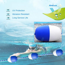 REMYS Swimming Pool Safety Float Line Divider Rope Swimming Pool Safety Floating Buoy Line, Bi Tone Floating Line with 2 Pre Assembled Stainless Hooks, Blue White Floats Rope Kit (Size : 12m/36ft)