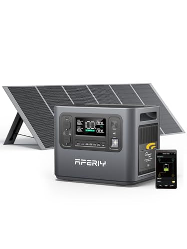 AFERIY Portable Power Station AF-P210 2048Wh | 2400W with 400W Solar Panel,AC Output with 120V,2400W,Solar Generator for Home Use,Outdoor Camping,Power Outage, Camping,Emergencies