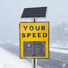 SHAHRYAR 23.6"X35.4" Solar Powered Radar Speed Sign - Freeway Adjustable Speed Monitor,Ip65, Easy to Mount,Adjustable Speed Limit,with Remote Control and Accessories