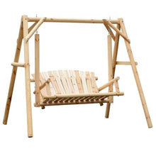 Ergonomic Design 2-Seat Wooden Garden Porch Swings with Stable & Non Slip Legs, Outdoor Backyard Loveseat Swings for Patio, Lawn & Garden